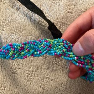 Teal Beaded Headband